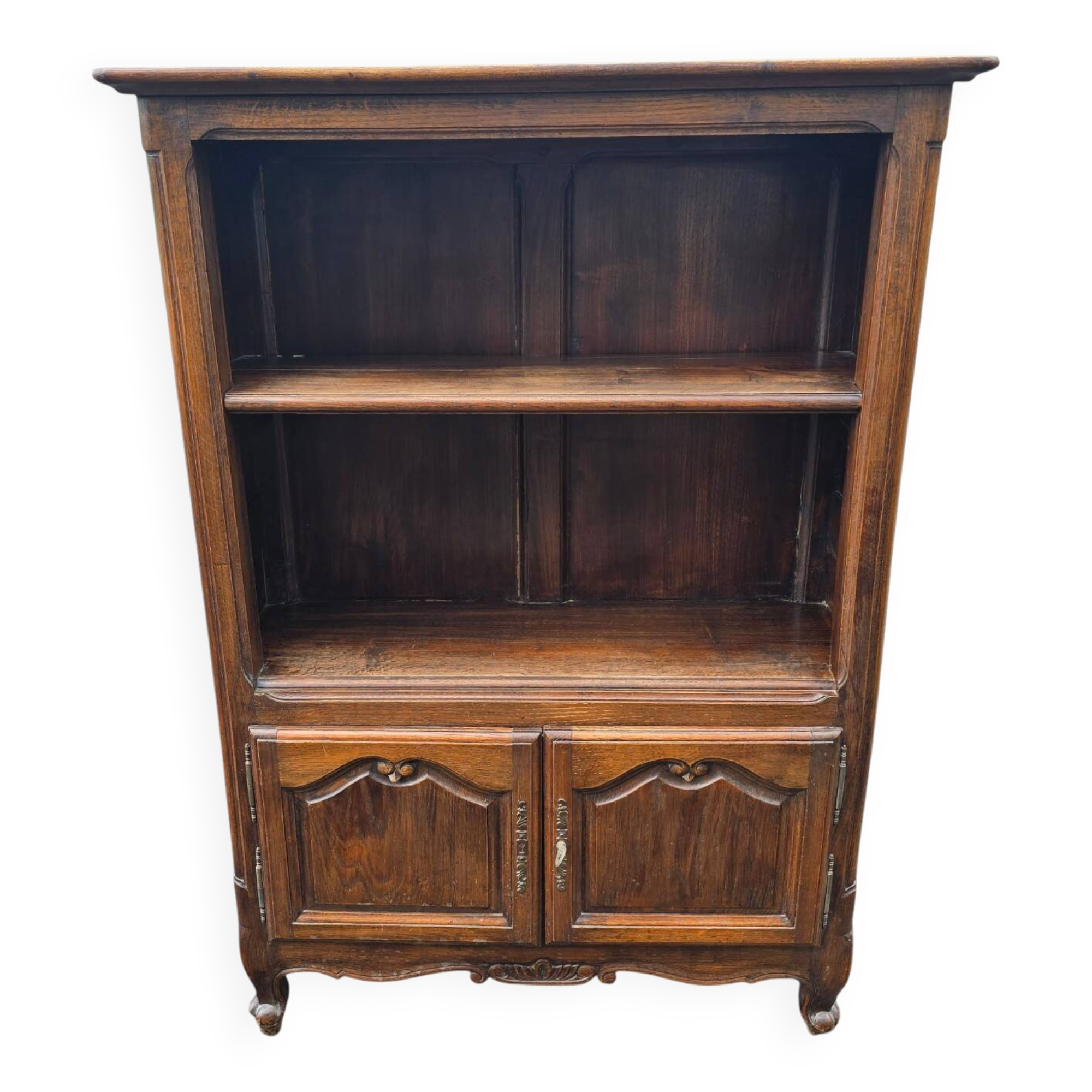 Antique library in patinated oak in Louis XV style