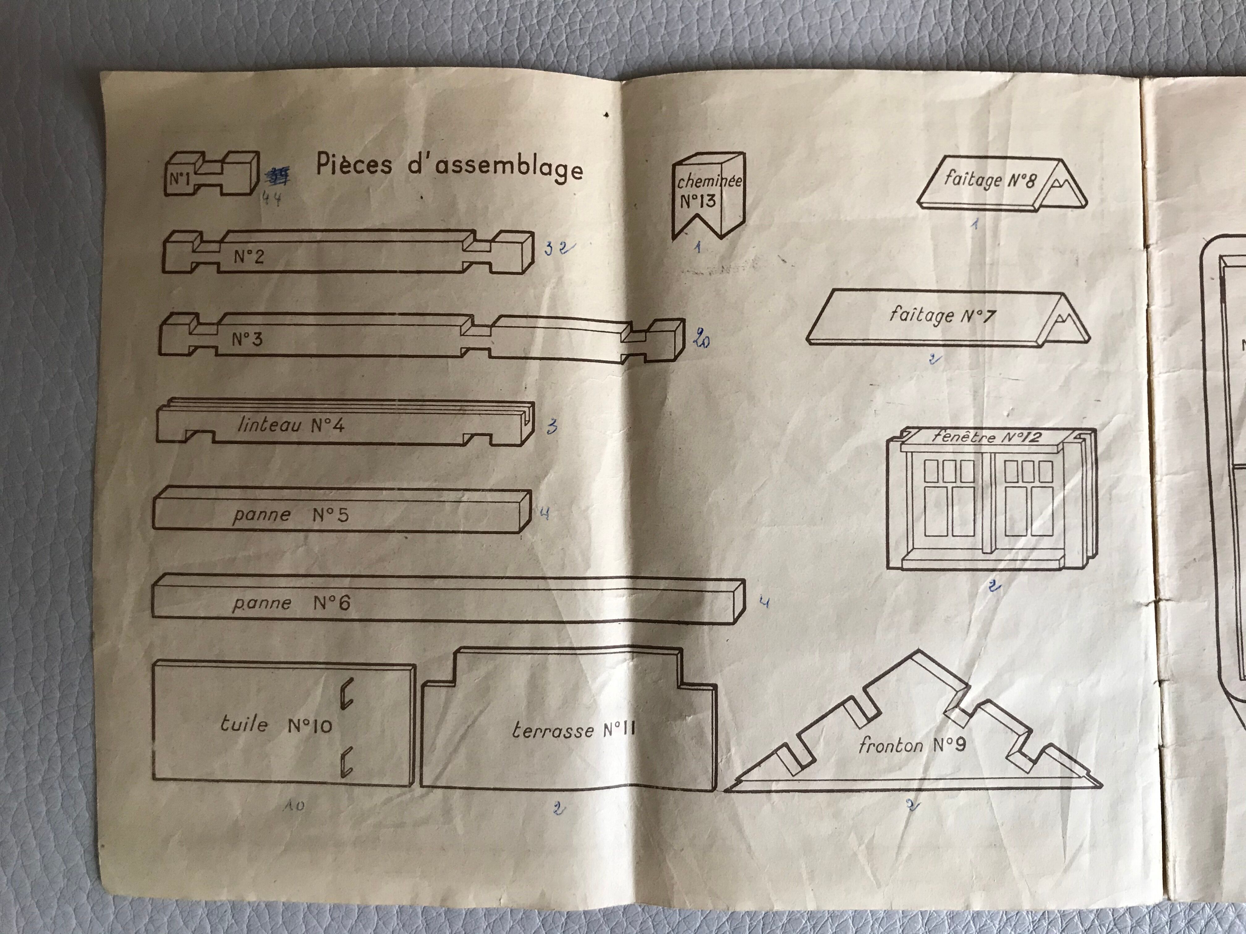 Vintage wooden construction game "Forest House" Jura Game