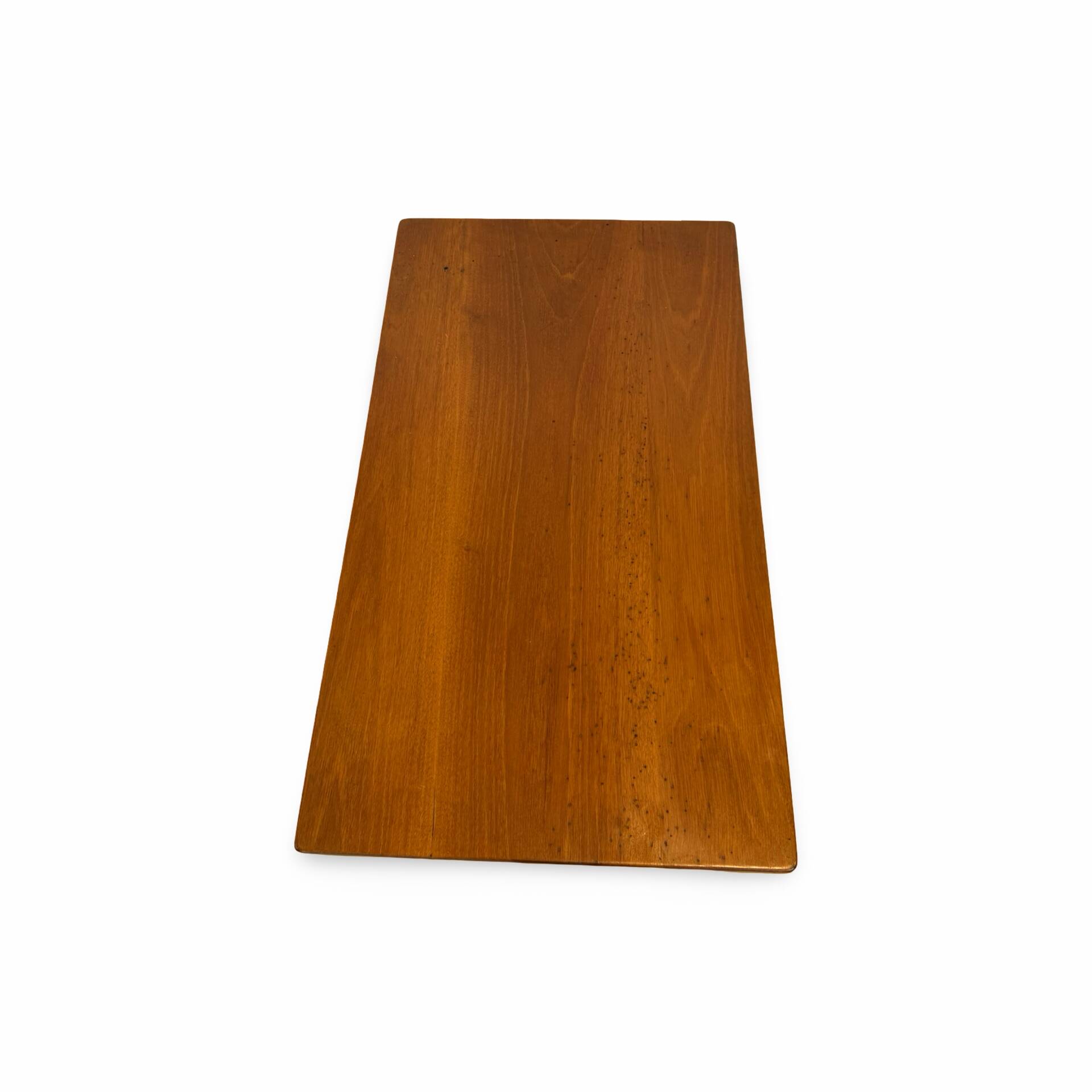 A small, rustic walnut wooden table, crafted from solid walnut wood, 1