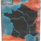 School poster mdi 1964 contours of france /relief and hydrography