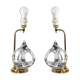 Vintage french crystal and brass lamps