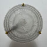 Art Deco washbasin in pressed glass Parakeet décor