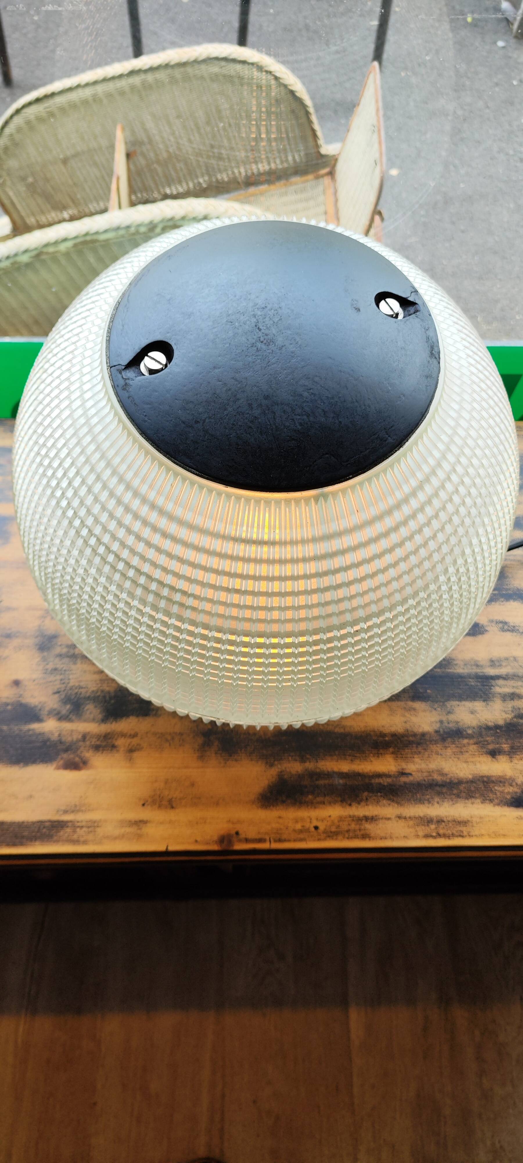 Old holophane ball industrial table lamp