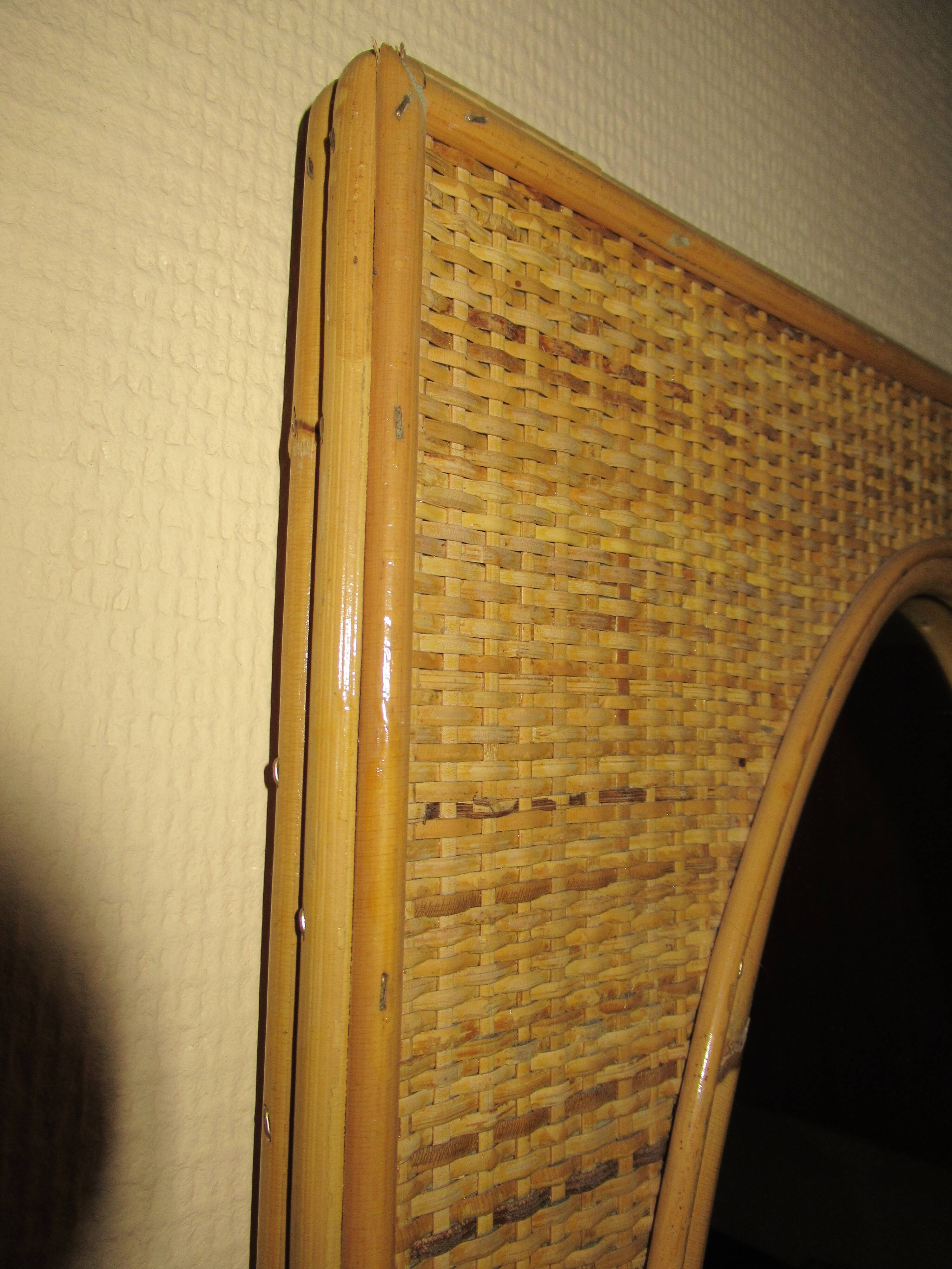 mirror rattan 60s 57x28cm