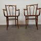 Paire de fauteuils bistrot en bois courbé