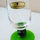 Service à liqueurs, verre soufflé, signé Portieux, 1 carafe & 6 verres sur pieds