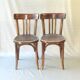 Paire de chaises bistrot Baumann 1955 assise bois