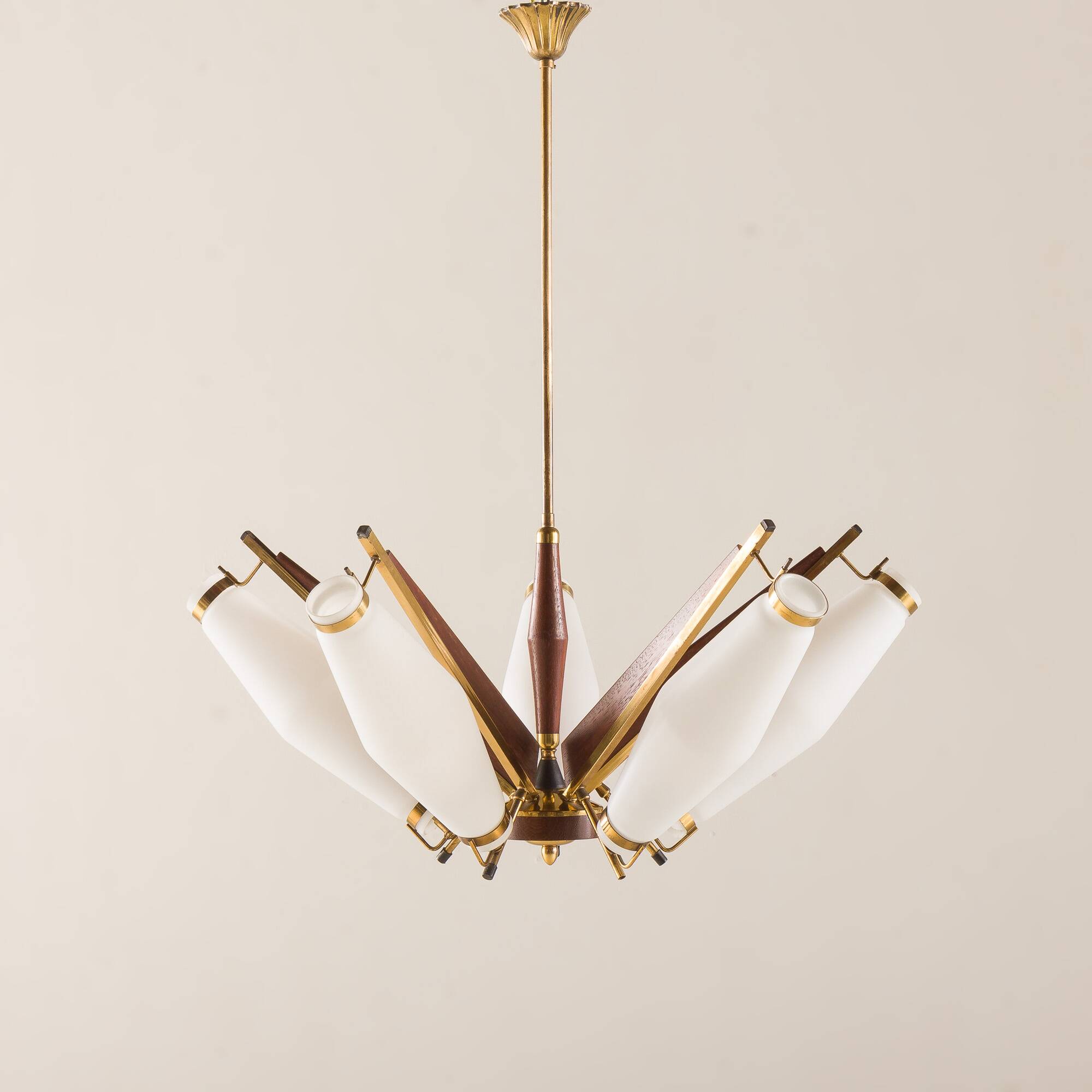 Italian mid century chandelier atr. to Stilux Milano, 1950s