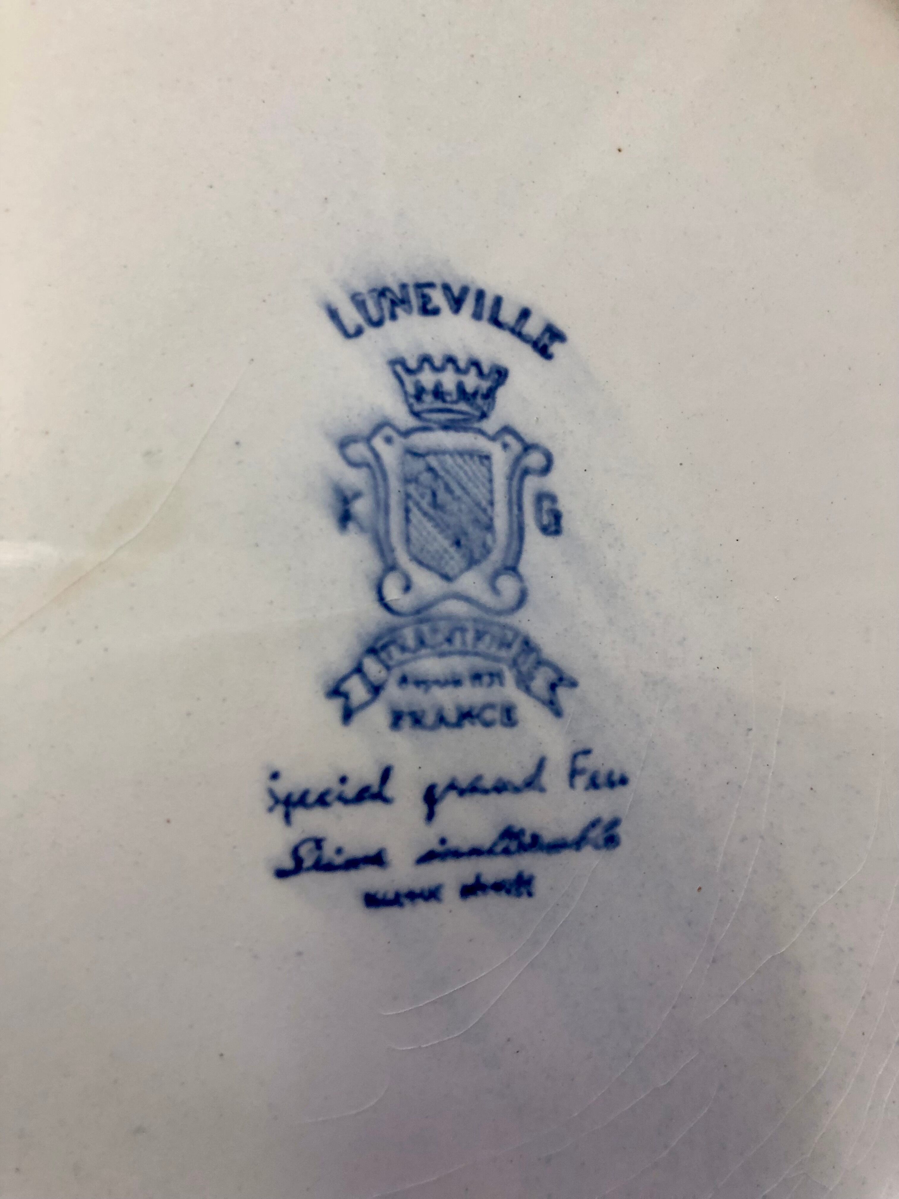 Set of 13 flat plates Lunéville KG