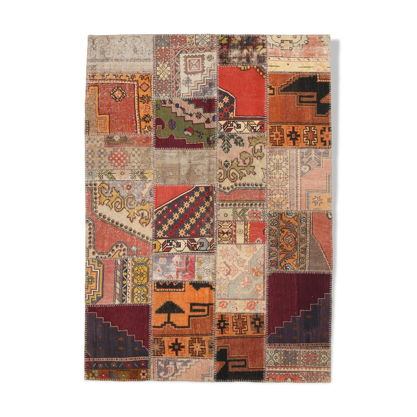 5x8 Red Classic Tapis Teppich Patchwork Rug,242x168Cm