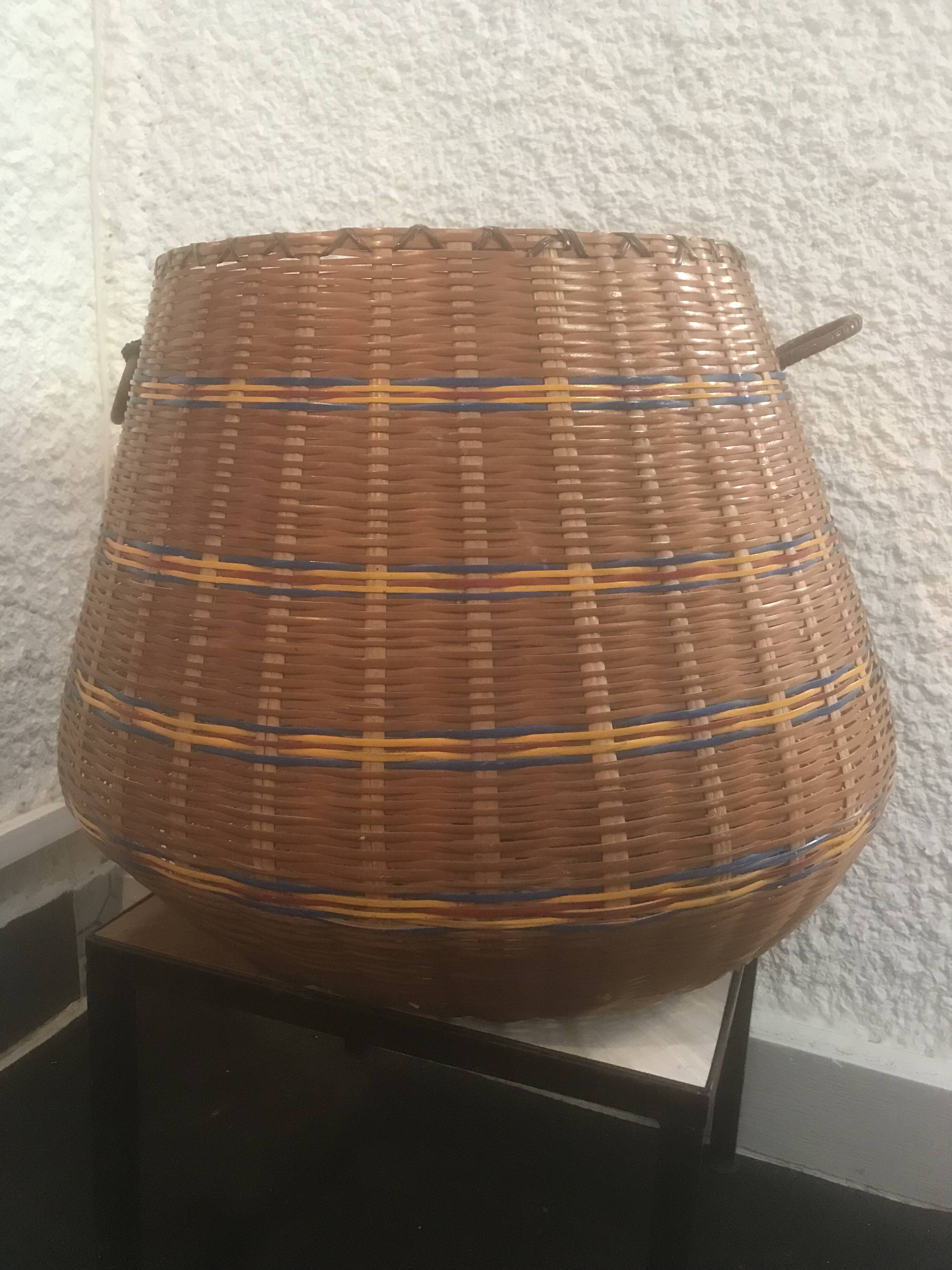 Large vintage wicker basket