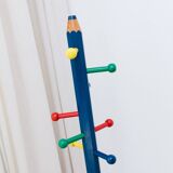 Vintage 1980s coat rack in the shape of a pencil - Pierre Sala style - Memphis Pop Art design - 80s 90s