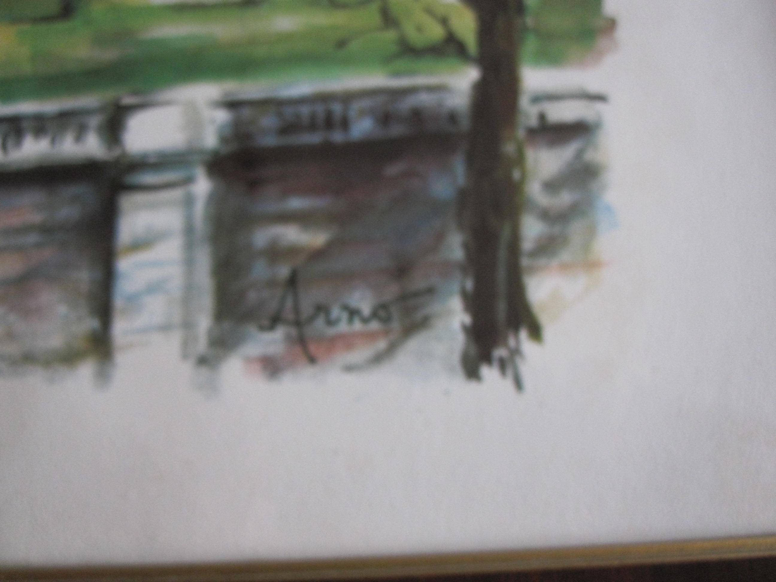 Aquarelle « Paris. Le Sacré-Coeur »  par Arno, 1960