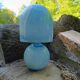 Lampe champignon en verre bleu, années 60