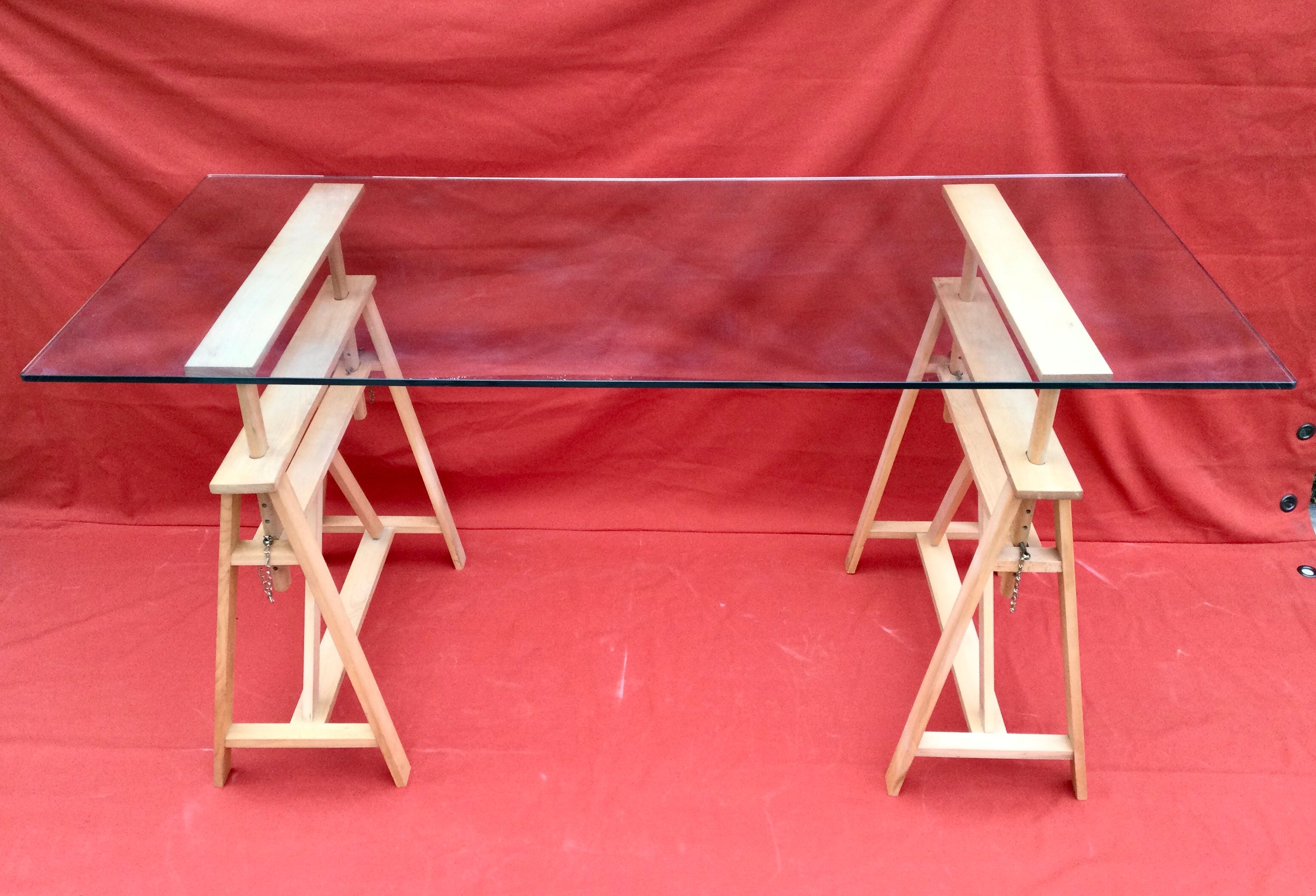 Bureau hêtre et verre