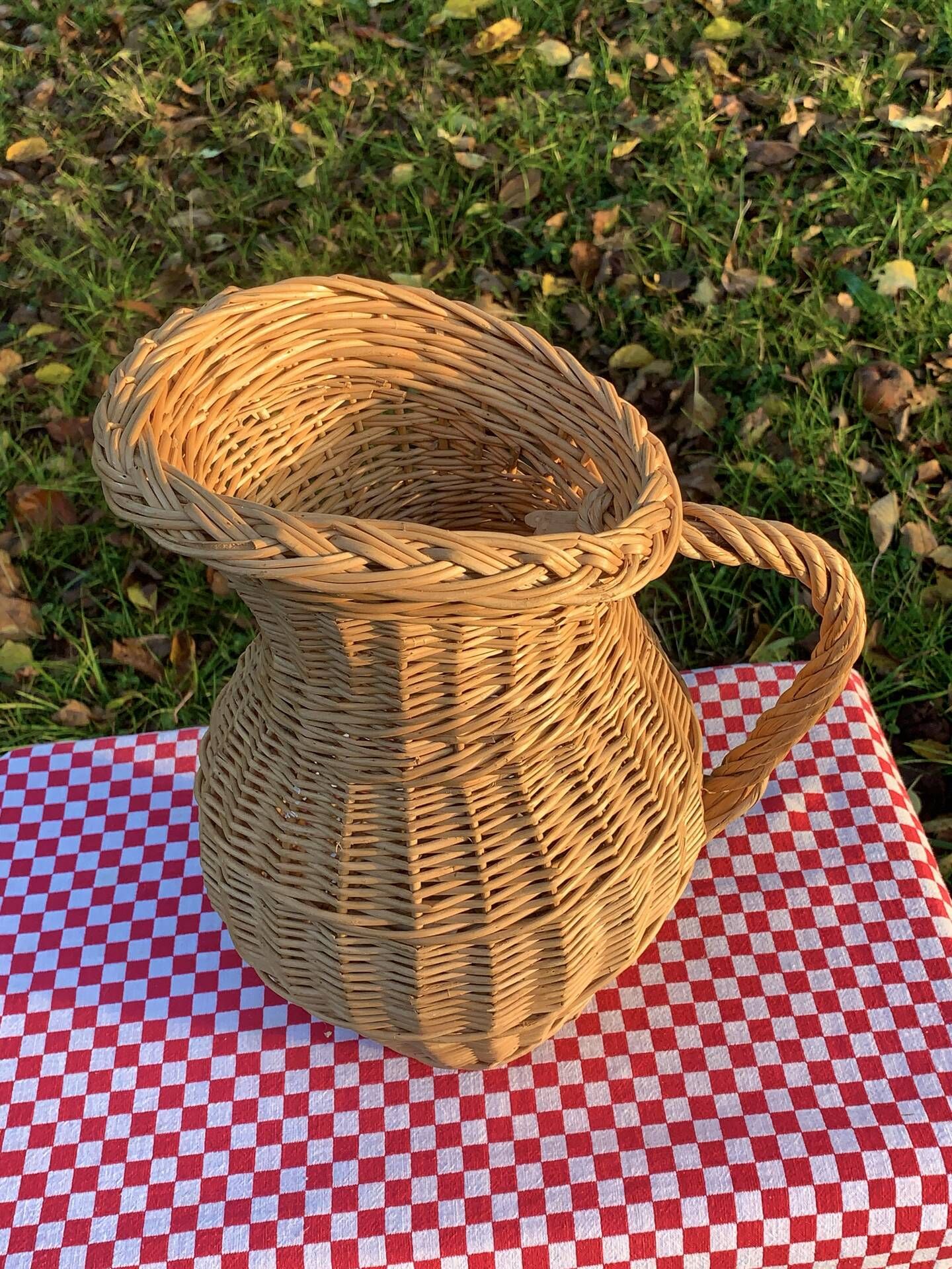 Large vintage wicker jug
