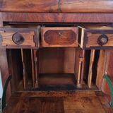 Louis Philippe secretary in oak and burr walnut