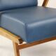 Fauteuil en cuir bleu des années 1970