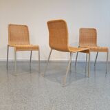 Set of three wicker chairs by Miki Astori