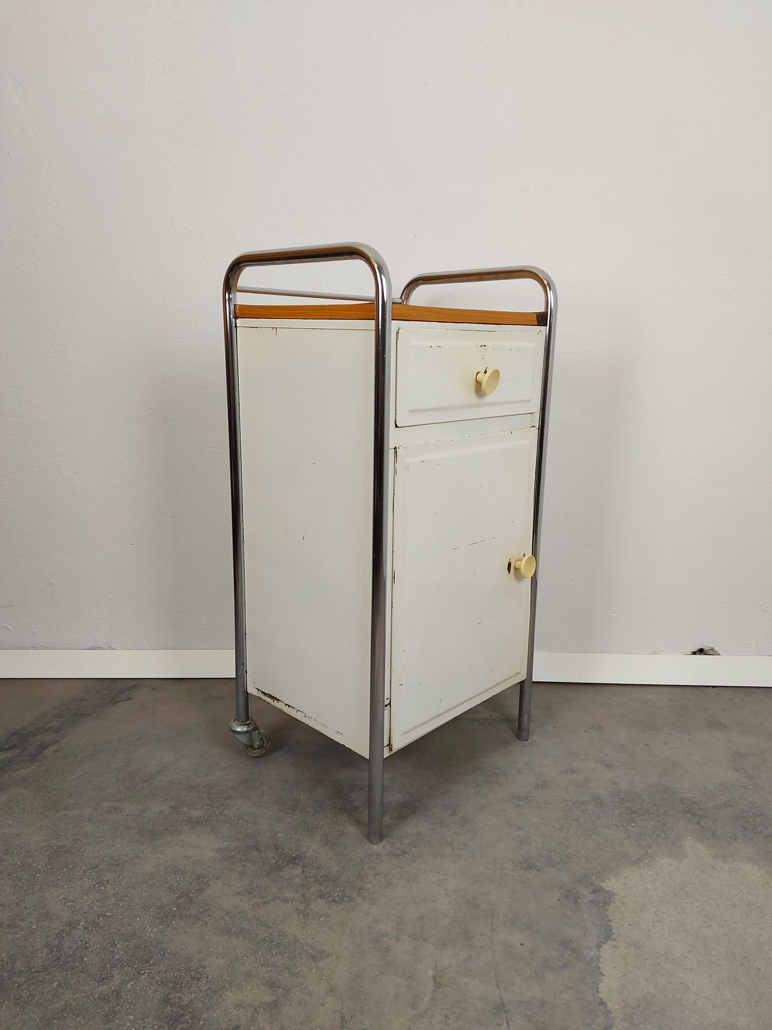 Metal Cabinet, 1970s back wheels