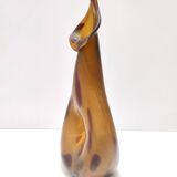Experimental Amber Murano Glass Vase attr. to Anzolo Fuga, Italy