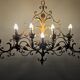 Extra-large wall light with 7 arms, gold metal, acanthus leaf pattern, Palladio.