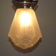 French 1920's-1940's art deco milk glass skyscraper tiered light fixture 3995