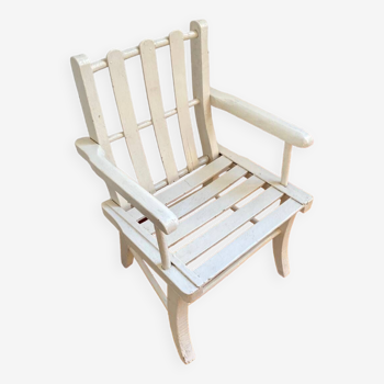 Chaise en bois blanche enfant vintage