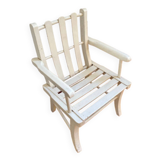 Chaise en bois blanche enfant vintage