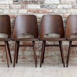 Set of 8 Mid Century Modern Dining Chairs by Radomir Hofman for TON, Model 514