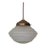 Engraved glass globe pendant lamp