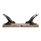 Vintage bookends, animal bookends, swallow, bird, resin sculpture, interior decor