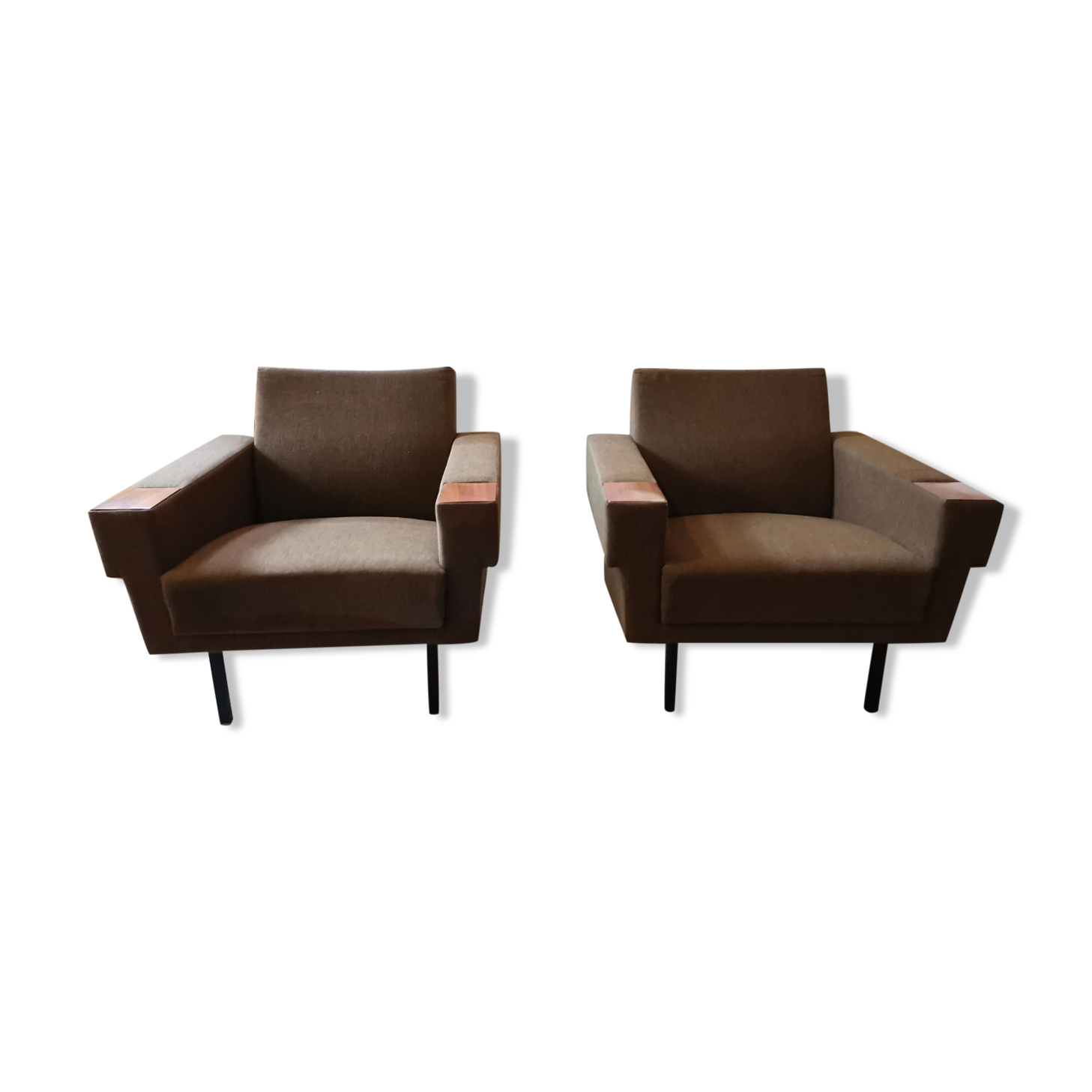 Danish Club armchairs 60s 70 khaki