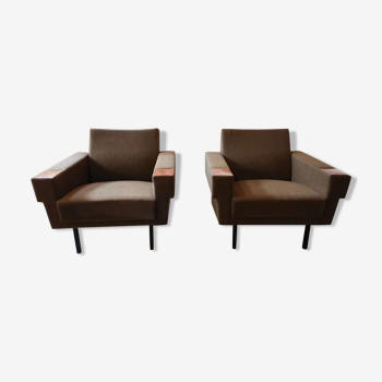 Danish Club armchairs 60s 70 khaki