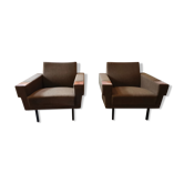 Fauteuil Club danois années 60 70 kaki