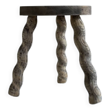 Tabouret ondulé à trois pieds