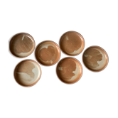 6 assiettes en grès