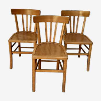 Serie de 3 chaises de bistrot années 50