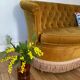 Old gold toad bench