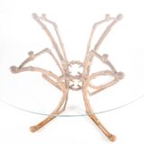 Bamboo-style painted brass table