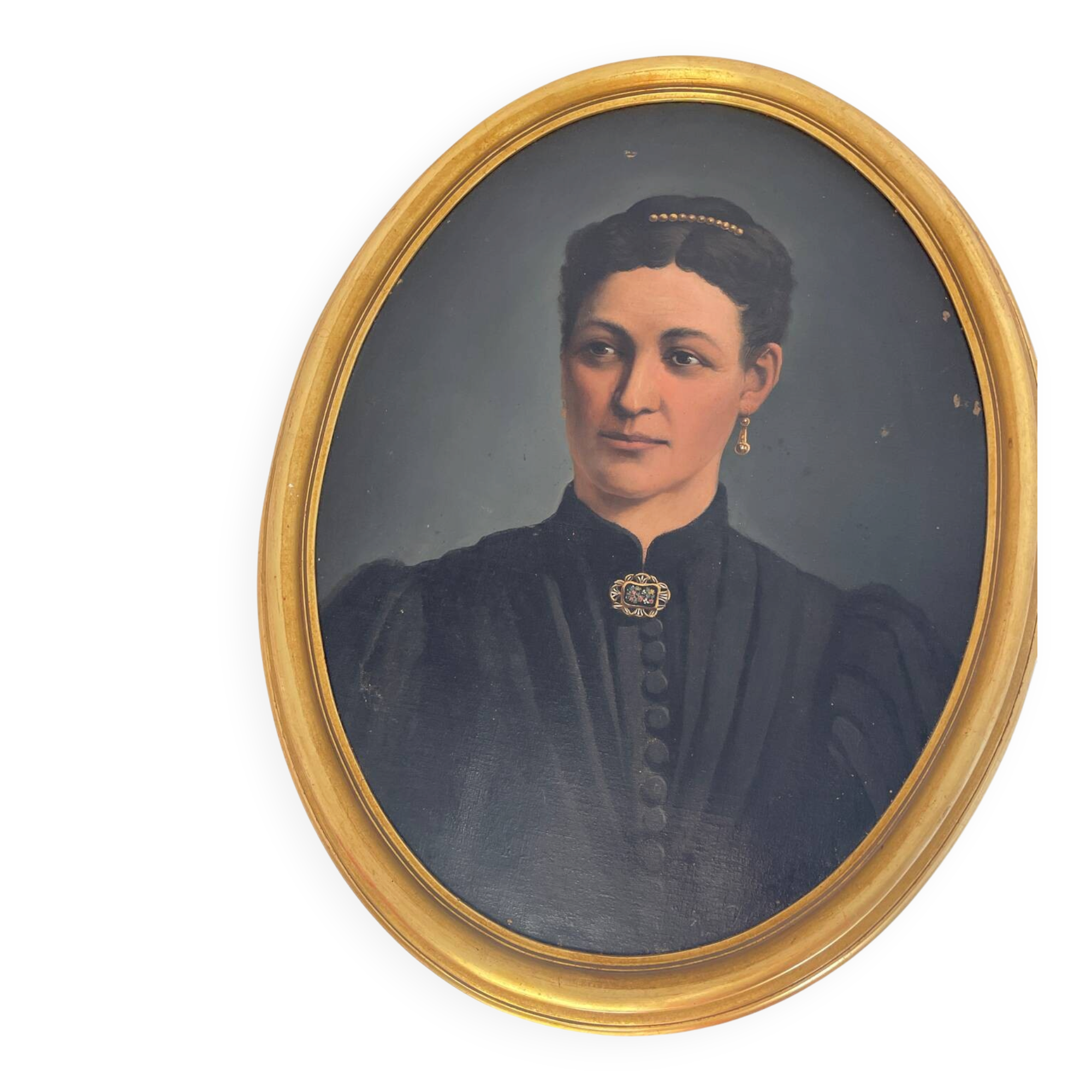 Oil painting on canvas, portrait of a woman.