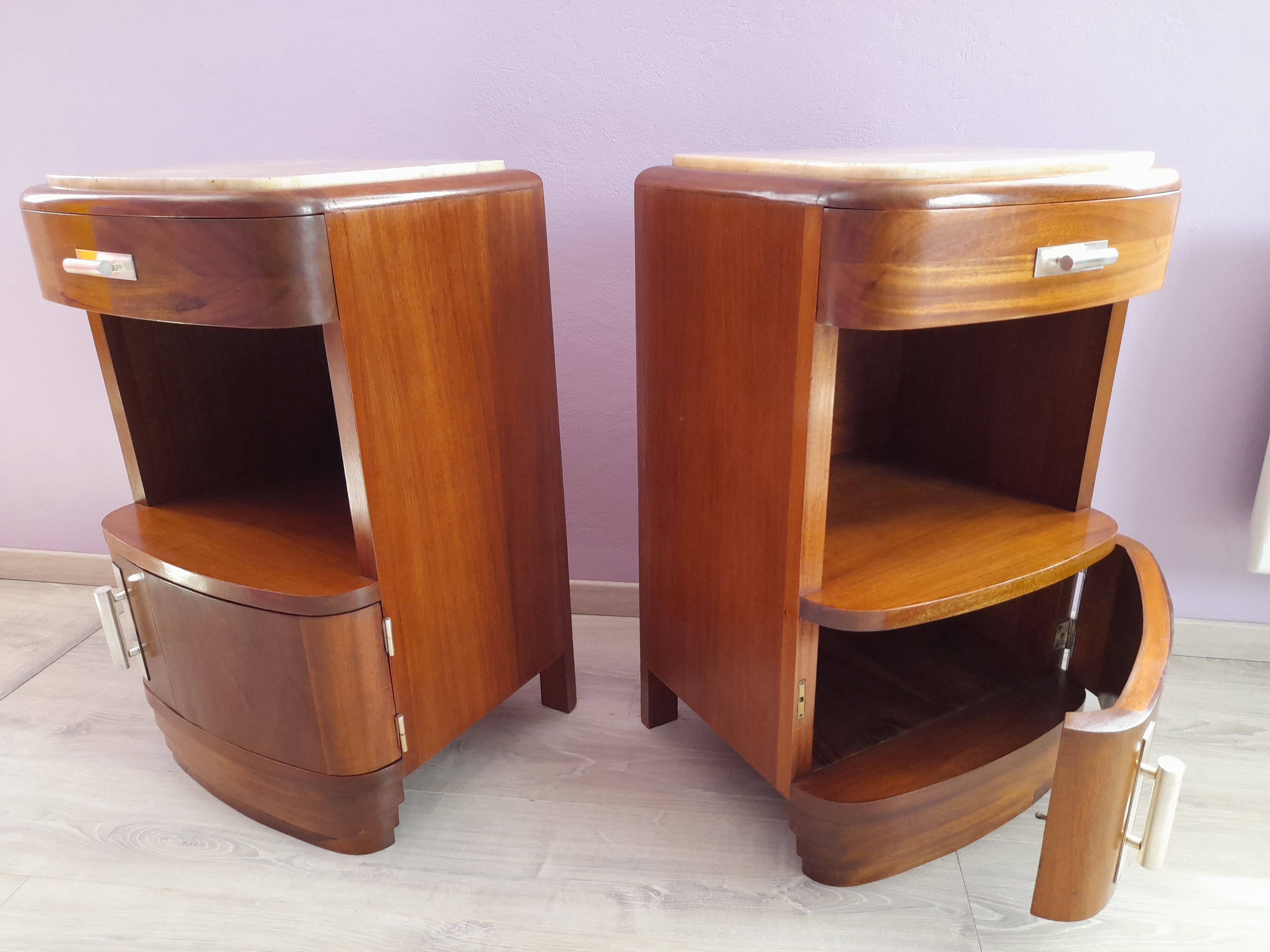 Pair of art deco bedside tables