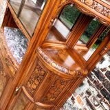 Art deco sideboard marble top, old dresser furniture