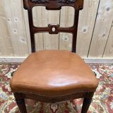 Set of 6 Napoleon III period chairs in mahogany and leather