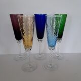 5 Murano champagne flutes