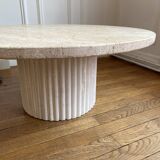 Omega Circular Coffee Table Natural Travertine - 80cm D