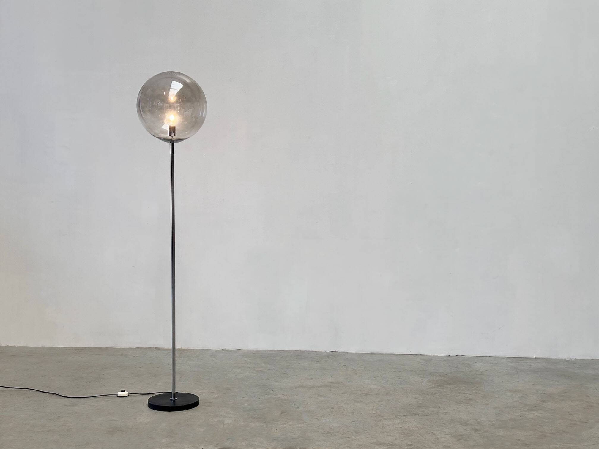 XL glass shade floor lamp