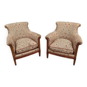 Paire de fauteuils en - tissu