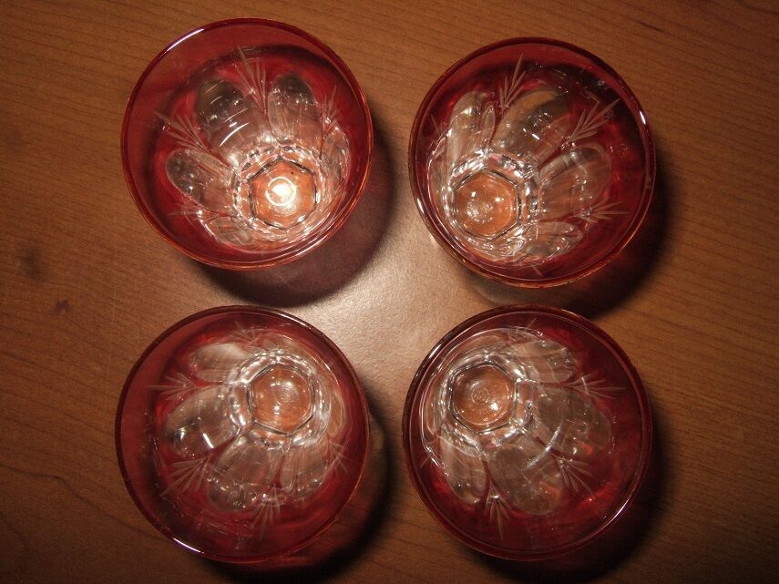 Set of 4 Italian alcohol glasses from the 1950s