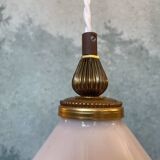 Tulip lamp in opaline and brass